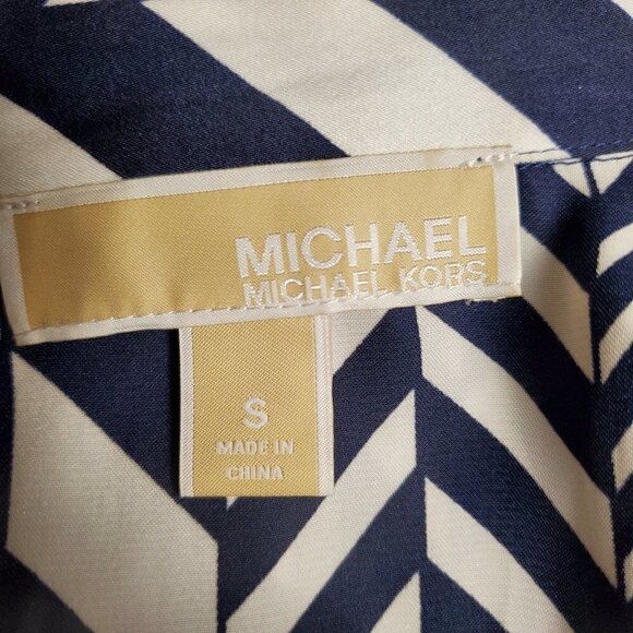 Michael Kors Womens Black White Long‎ Sleeve Classy Button Up Shirt Top Size S - Picture 3 of 9